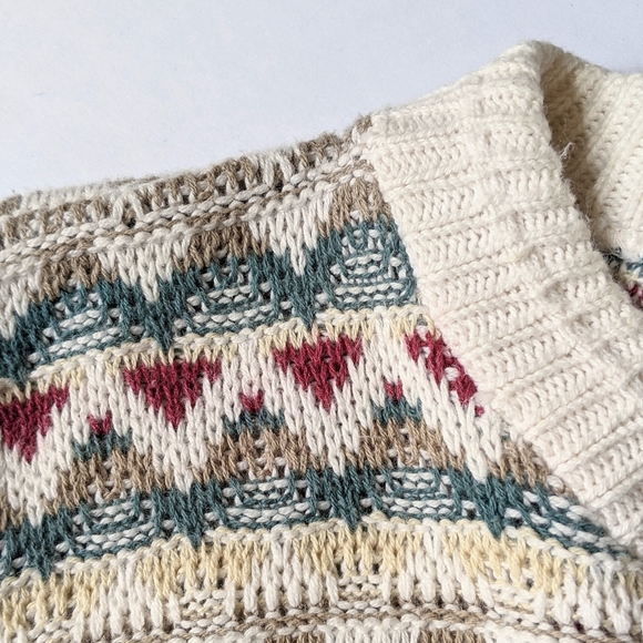 SOLD⚡VTG 90s Cream Grandpa Style Sweater - Picture 7 of 8